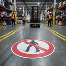 Dim Gray Premium No Pedestrians Floor Sign - Slip Resistant and Highly Visible