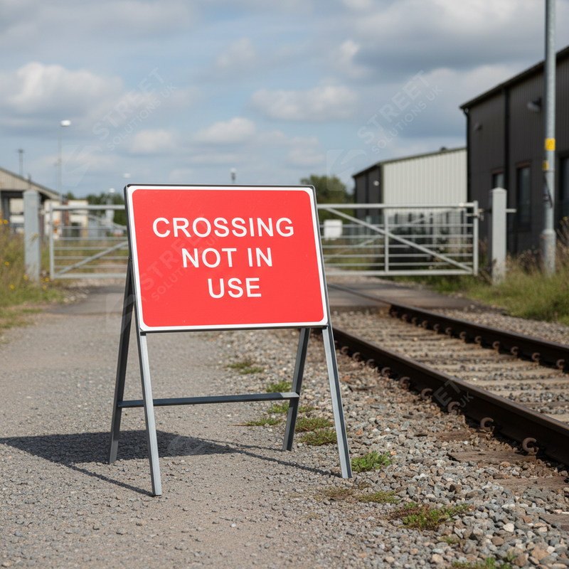 Dark Gray Premium Crossing Not In Use Metal Sign Face - 600 x 450mm