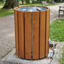 Circular Slatted Timber Litter Bin – 60 Litre