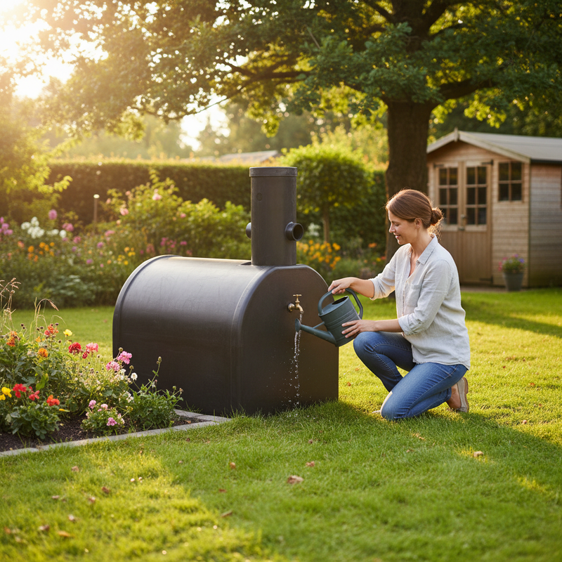 Dark Olive Green Heavy Duty Underground D-shaped 1000 Litre Water Tank for Potable Water Storage