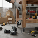 Premium 40mm Swivel Castor Wheels - Durable Black Polypropylene, Plate Fixing for Furniture Mobility - 4 Pack