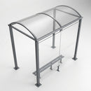 2500mm square post bus shelter with polycarbonate canopy (view 2)