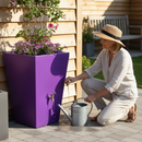 Dark Gray Premium 90 Litre Water Butt Planter with Brass Outlets