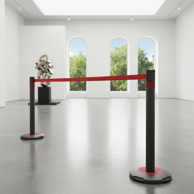 Premium Retractable Tape Barrier with Customizable Options - Red