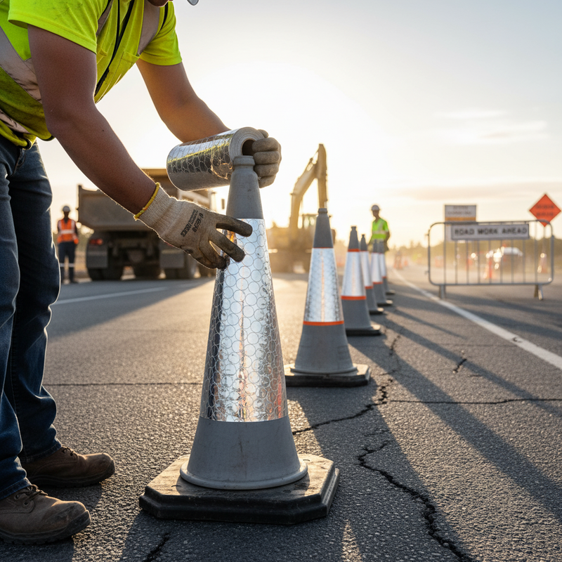 Gray Replacement Traffic Cone Sleeves - Pack of 25 in Multiple Sizes