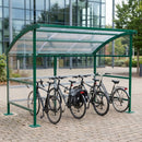 Cycle shelter with curved roof, 8-bike capacity