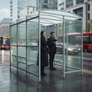 Dark Slate Gray Premium Waiting Shelter with Clear Roof - Flexible & Durable