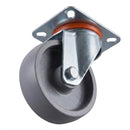 Pressed Steel Swivel Castors With Grey Cast Iron Wheel - 80mm & 100mm