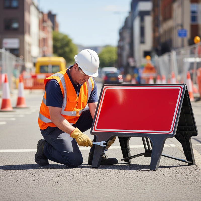 Gray Premium 1050x450mm Road Sign with High Wind Resistance