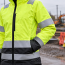 Women's Waterproof High-Visibility Shell Coat Class 2/3 Yellow/Black (view 2)