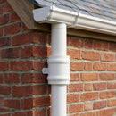 Traditional Aluminium Downpipe Socket 63mm Dia Non-Eared — RAL 9016 (in use)