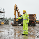 Light Gray High-Performance Breathable Coverall with Hood and Reflective Tape