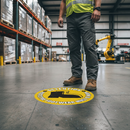 Slate Gray Premium Attention Protective Footwear Must Be Worn Floor Sign