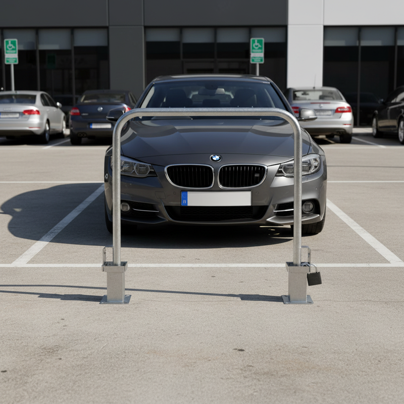 Dark Slate Gray Premium Galvanised Steel Removable Padlockable Hoop Perimeter Barrier - 48mm Diameter