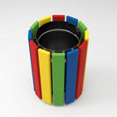 Circular oak slatted litter bin, 35 litre capacity for playgrounds (view 2)