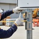 Gray Heavy Duty Square Sign Post Clip - Multiple Sizes Available