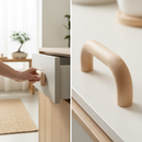 Premium Wooden Round Cabinet Drawer Handles 96mm - 10 Pack for Modern Interiors - High-Quality Professional Grade for Industrial and Commercial App...