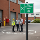 Light Slate Gray Premium Fire Safety Sign - Fire Assembly Point Right Arrow Directional Sign