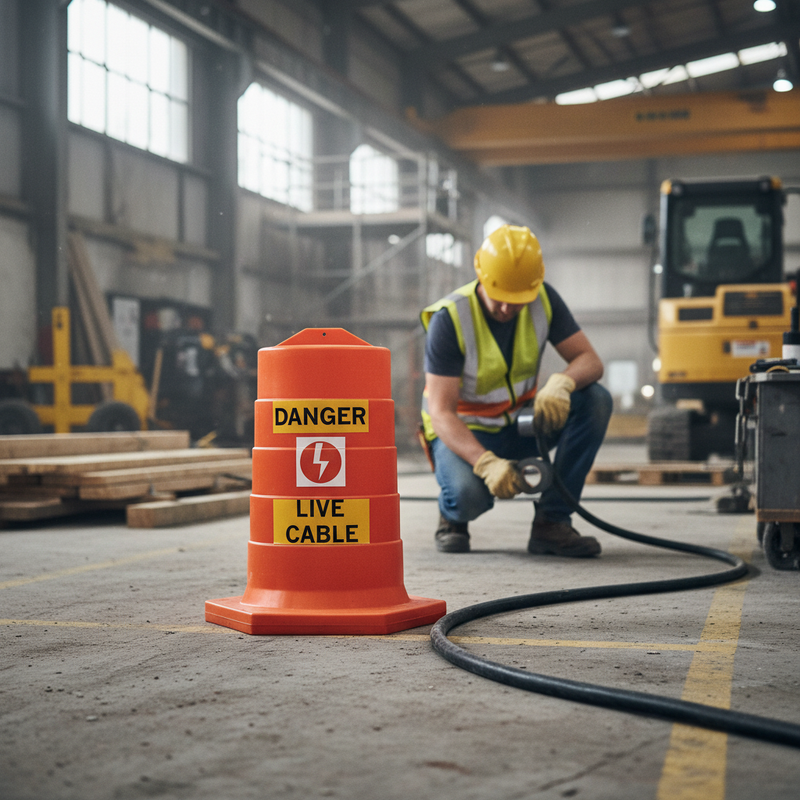 Dim Gray Heavy Duty Cable Cover for High Voltage Safety