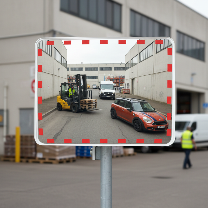 Light Slate Gray Premium Acrylic Traffic Mirror with Integrated Bracket for Safety