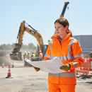 Light Gray High-Visibility Executive Jacket - Orange with Breathable Mesh Lining