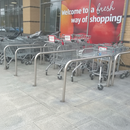 Dark Gray Heavy Duty Hooped Trolley Bay Rail - Versatile Stainless Steel Barrier