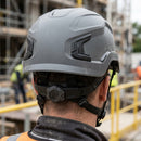 Grey Safety Helmet Non-Vented with Micro Brim and Wheel Adjuster