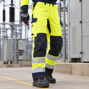 Fire Retardant Insulated Trousers, Hi-Vis Class 2, Hi-Vis Yellow/Navy