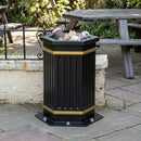 84 Litre Hexagonal Fluted Open Top Litter Bin GRP