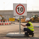 Rosy Brown Heavy Duty 10mph Metal Sign Face - 750mm for Road Safety