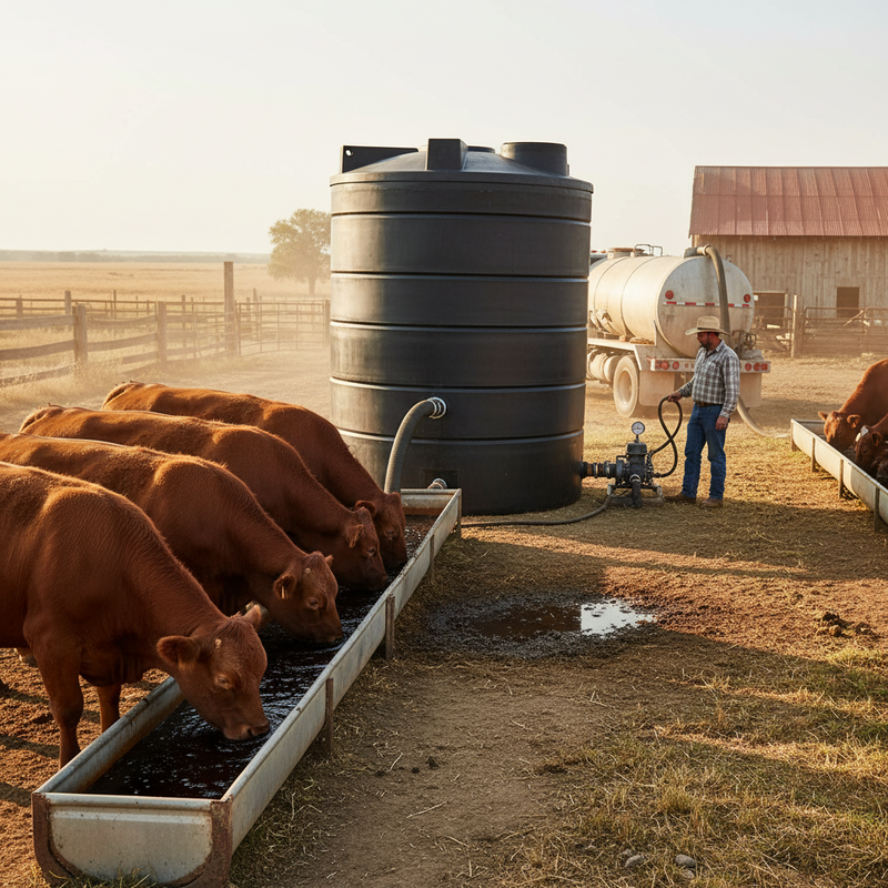 Dim Gray Premium Tall Heavy Duty 20,000 Litre Molasses Tank