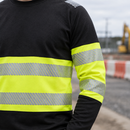Class 1 High Visibility Long Sleeve Top - Black/Hi-Vis Yellow (view 2)