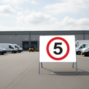 Gray 5mph Heavy Duty Metal Sign Face - 750mm for Road Safety