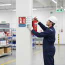 Light Gray Premium Dry Powder Extinguisher Instructions Safety Sign