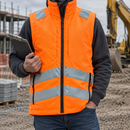 Hi-Vis Safety Vest with Zipped Pockets - EN ISO 20471 - Orange