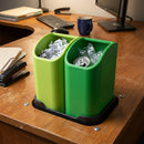 5-litre desktop recycling bin, two-unit set with moulded tray