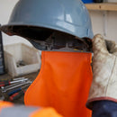 Safety Helmet Neck Protector - High Visibility Orange