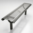 76mm diameter steel pedestal bench with perforated seat (view 2)
