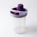 3 litre desktop battery recycling bin with purple lid (view 2)