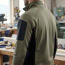 Khaki Green/Black Micro Fleece Work Jacket with Zoned Insulation