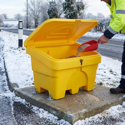 200 litre lockable grit bin, UV-stabilised polyethylene