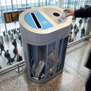 Double-compartment transparent recycling bin, 120 litre capacity