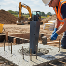 Lavender Professional Heavy Duty Post for Concrete Installation with Compatibility for 2 Barriers