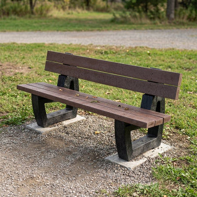 Moulded Seat – Recycled Plastic Bench, Black/Brown