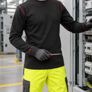 Black Long Sleeve Crew Neck Top with Arc Flash and Flame Protection