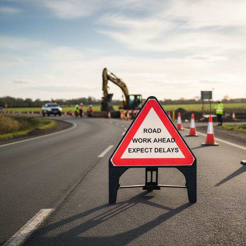 Gray Premium 750mm Triangle Road Sign - Durable and Safe Design
