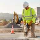 Light Gray Premium High-Visibility Recyclable Sweatshirt - Saturn Yellow