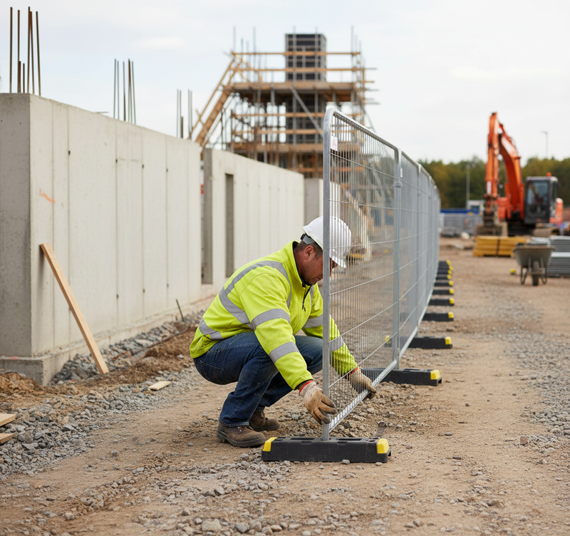 Rosy Brown 40 x Round Top Heavy Duty Temporary Fencing Panels