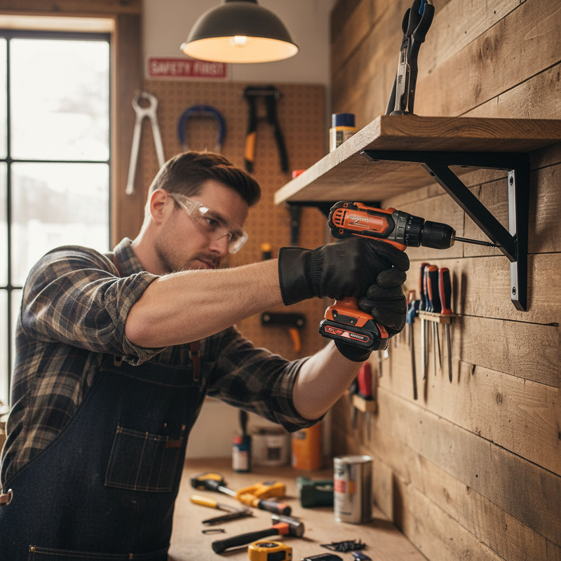Dim Gray Heavy Duty Mitred Shelf Brackets for Strong Shelving Support