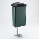 45 litre pedal operated dog waste bin steel red or green